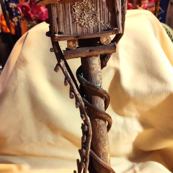 Handmade Wooden Birdhouse: Tall Rustic Garden Decor - SHIPS FREE - Picture 8 of 10